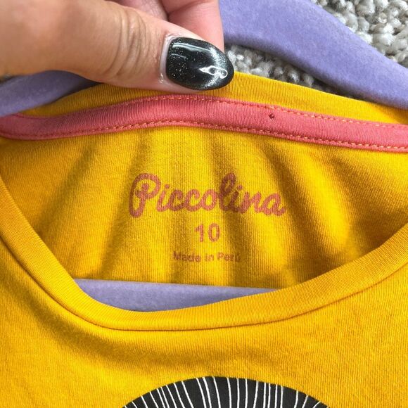 Piccolina T-Shirt Girls 10 Yellow and Blue Ruth Bader Ginsburg Short Sleeve - Picture 2 of 5